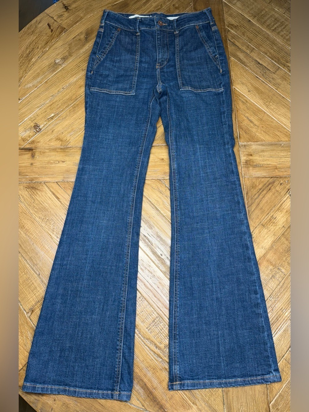 Pilcro Anthropologie Utility Patch Pocket‎ High Waist Bootcut Jeans 27 - Picture 2 of 15